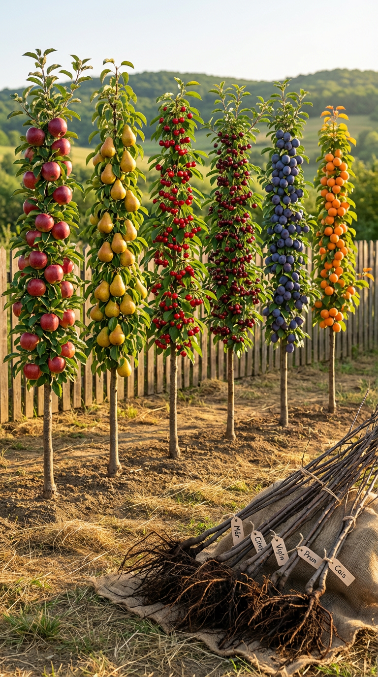 6 Pomi Fructiferi Columnari Mix + Transport Gratuit