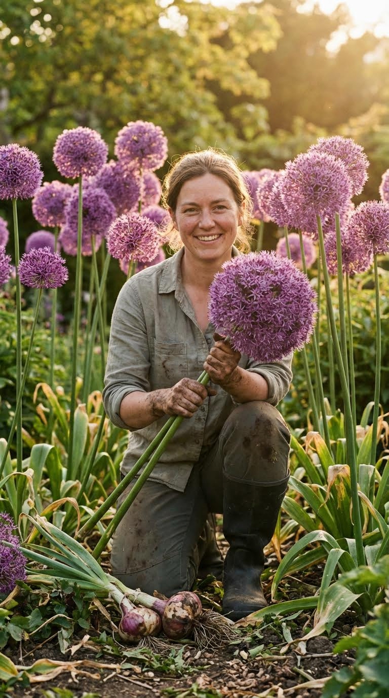 Alium Gigant – Pachet START | 3 bulbi PREMIUM · Flori „glob” spectaculoase