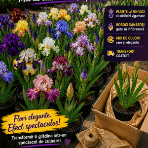 Iris Premium la ghiveci – Pachet 3 bucăți – Mix culori