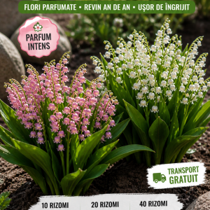 Lăcrămioare Mix Roz & Alb – 40 Rizomi · Pachet PREMIUM