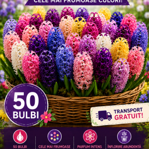 Pachet Zambile Colorate PREMIUM – 50 Bulbi
