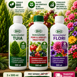 PACHET COMPLET BIO PENTRU ÎNTREAGA GRĂDINĂ – 3 x 500 ml