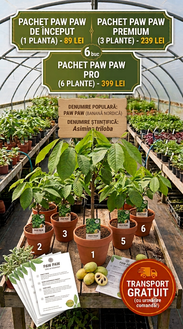 Pachet Paw Paw Pro – Livadă de Familie 6 Plante (Asimina triloba) | Preț Special, Transport Gratuit - imagine 2