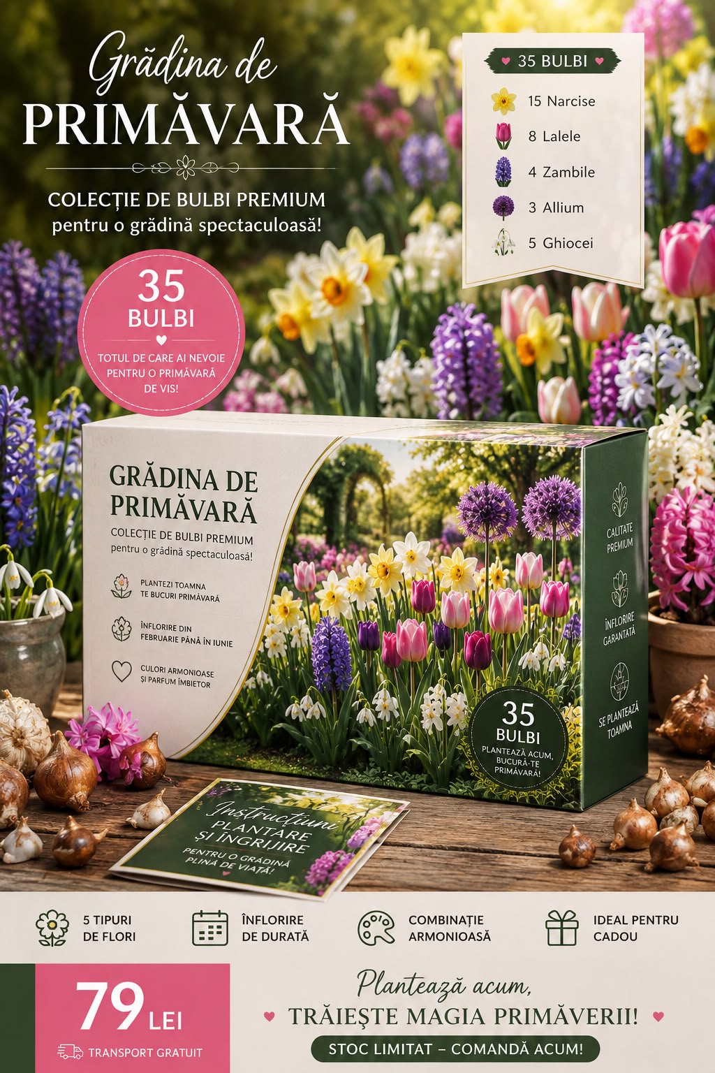 Grădina de Primăvară-Start – 35 de bulbi | 139 lei Transport gratuit