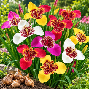 Orhidee de Grădină Tigridia Pavonia Mix – 20 Bulbi | Pachet Grădină Colorată