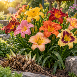 Hemerocallis Mix de Culori – 10 Rădăcini | Pachet Grădină Colorată – 159 Lei