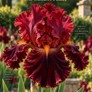 Iris Mariposa Skies cu flori albastru pal și albastru-violet – soi de iris din rizom