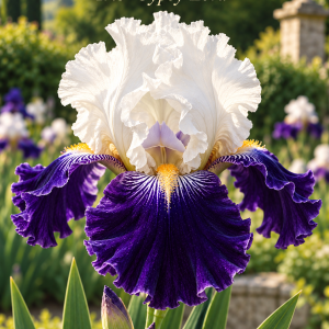 Iris Titan's Glory cu flori violet intens – soi de iris din rizom